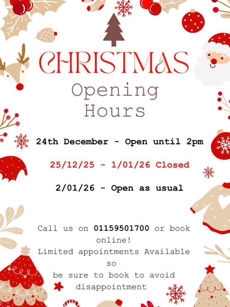 Festive Opening Times at Jacks and Buckley Salon, Nottingham